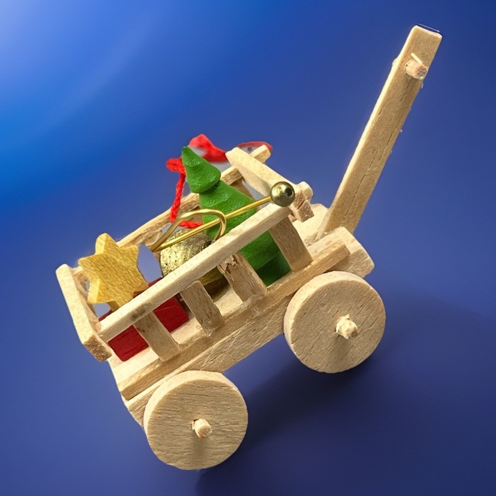Holzkunst Christian Ulbricht Wooden Ornament Wagon Star Trumpet‎ Christmas Tree
